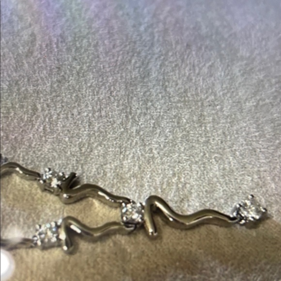 JTV Silver Necklace with Crystal Accents, length is 16” choker l - Picture 5 of 8